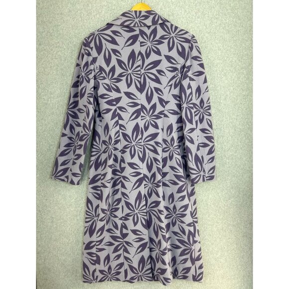 Women's Boden Wool Purple Floral Coat Size 12 UK (8-10 US) Long Peacoat Jacket - Picture 11 of 16